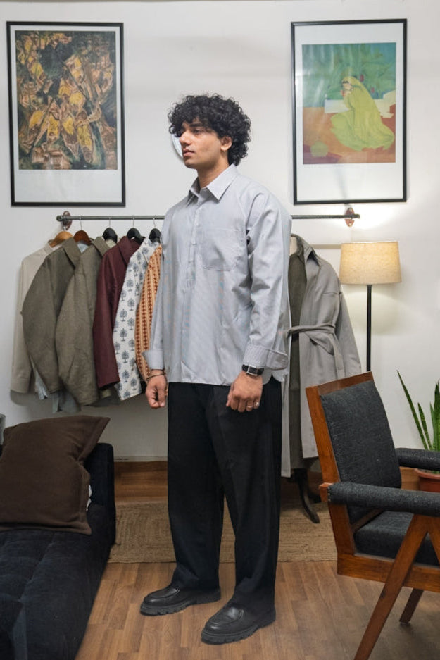 KAMEEZ SHIRT - BLACK