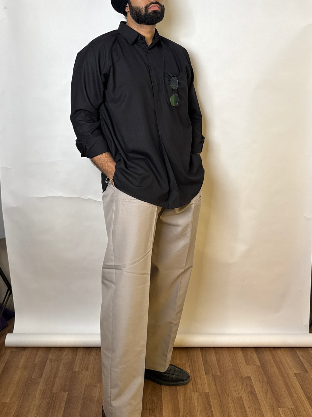 KAMEEZ SHIRT - ALL BLACK (BNDL)