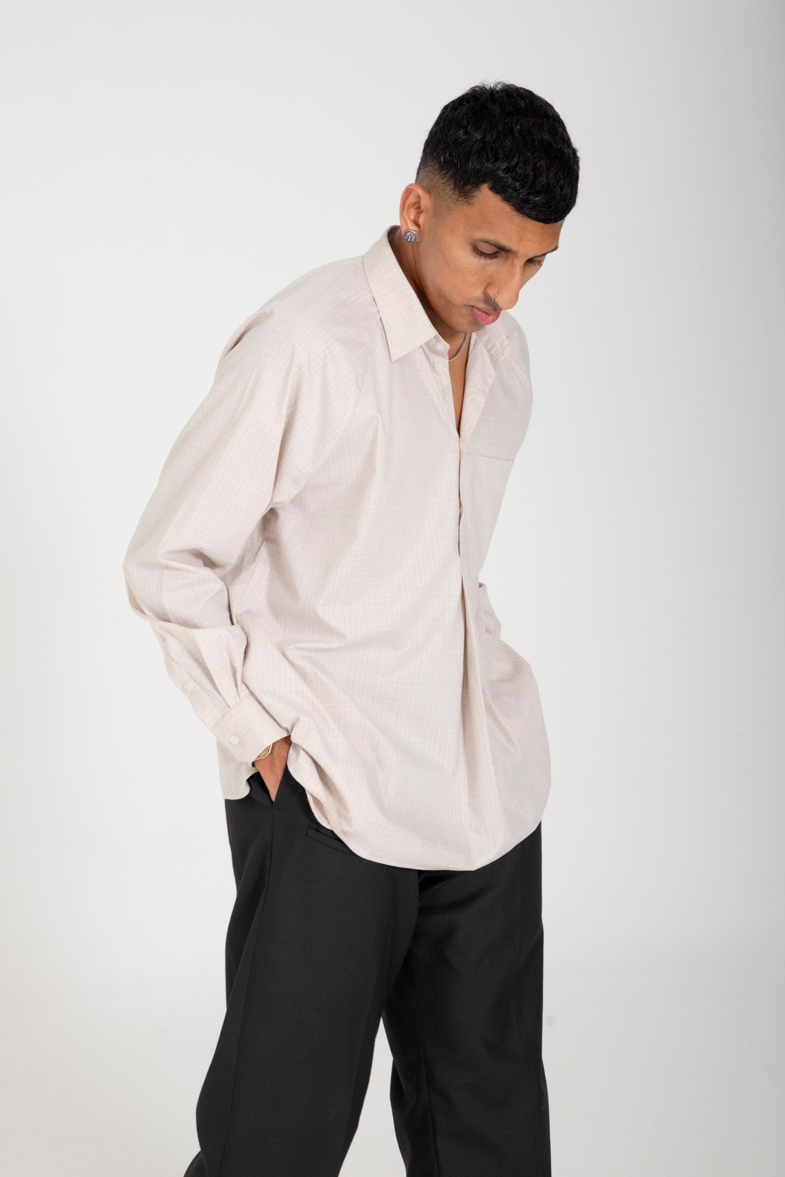KAMEEZ SHIRT - BROWN LT